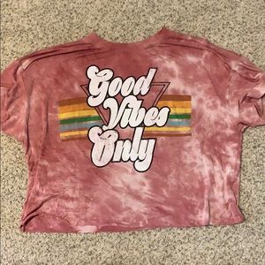 Cropped red tye dye tee
